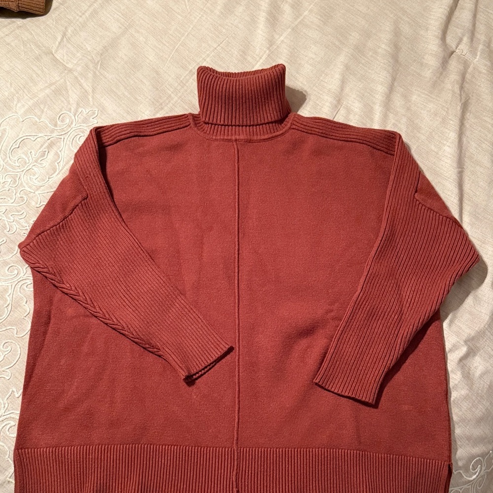 Women's Rust Turtleneck Sweater